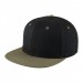 USA-made 6H Black-Khaki Organic Twill baseball cap, 3q view, manufactured in Newark NJ