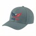 USA-made 6H Light Gray Organic Twill baseball cap, decorated view, manufactured in Newark NJ
