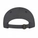 USA-made 6H Dark Gray-Black Organic Twill baseball cap, back view, manufactured in Newark NJ