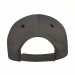 USA-made 6H Dark Gray-Black Organic Twill baseball cap, back view, manufactured in Newark NJ