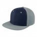 USA-made 6H Navy-Light Gray Organic Twill baseball cap, 3q view, manufactured in Newark NJ