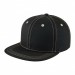 USA-made 6H Black-White Organic Twill baseball cap, 3q view, manufactured in Newark NJ