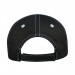USA-made 6H Black-White Organic Twill baseball cap, back view, manufactured in Newark NJ