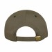 USA-made 6L Khaki-Black Organic Twill baseball cap, back view, manufactured in Newark NJ