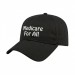 USA-made 6L Black Organic Twill baseball cap, decorated view, manufactured in Newark NJ