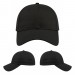 USA-made 6L Black Organic Twill baseball cap, virtual view, manufactured in Newark NJ
