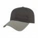 USA-made 6L Dark Gray-Light Gray Organic Twill baseball cap, 3q view, manufactured in Newark NJ