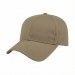 USA-made 6L Khaki Organic Twill baseball cap, 3q view, manufactured in Newark NJ