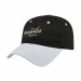 USA-made 6L Black-White Organic Twill baseball cap, decorated view, manufactured in Newark NJ