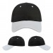 USA-made 6L Black-White Organic Twill baseball cap, virtual view, manufactured in Newark NJ