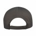 USA-made 6L Dark Gray-Light Gray Organic Twill baseball cap, back view, manufactured in Newark NJ