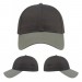 USA-made 6L Dark Gray-Light Gray Organic Twill baseball cap, virtual view, manufactured in Newark NJ
