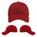 USA-made 6L Red Organic Twill baseball cap, virtual view, manufactured in Newark NJ