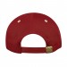 USA-made 6S Red-White Organic Twill baseball cap, back view, manufactured in Newark NJ