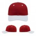 USA-made 6S Red-White Organic Twill baseball cap, virtual view, manufactured in Newark NJ