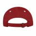 USA-made 6S Red-White Organic Twill baseball cap, back view, manufactured in Newark NJ
