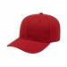 USA-made 6S Red Organic Twill baseball cap, 3q view, manufactured in Newark NJ
