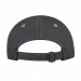 USA-made 6S Dark Gray-White Organic Twill baseball cap, back view, manufactured in Newark NJ