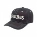 USA-made 6S Dark Gray-White Organic Twill baseball cap, decorated view, manufactured in Newark NJ