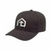 USA-made 6S Dark Gray Organic Twill baseball cap, decorated view, manufactured in Newark NJ
