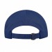 USA-made 6S White-Royal Blue Organic Twill baseball cap, back view, manufactured in Newark NJ