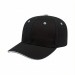 USA-made 6S Black-White Organic Twill baseball cap, 3q view, manufactured in Newark NJ