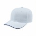 USA-made 6S White-Royal Blue Organic Twill baseball cap, 3q view, manufactured in Newark NJ