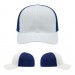USA-made 6S White-Royal Blue Organic Twill baseball cap, virtual view, manufactured in Newark NJ