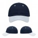 USA-made 6U Navy-White Organic Twill baseball cap, virtual view, manufactured in Newark NJ