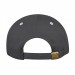 USA-made 6U Dark Gray-White Organic Twill baseball cap, back view, manufactured in Newark NJ