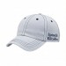 USA-made 6U White-Navy Organic Twill baseball cap, decorated view, manufactured in Newark NJ