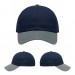 USA-made 6U Navy-Light Gray Organic Twill baseball cap, virtual view, manufactured in Newark NJ