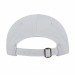 USA-made 6U White-Red Organic Twill baseball cap, back view, manufactured in Newark NJ