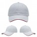 USA-made 6U White-Red Organic Twill baseball cap, virtual view, manufactured in Newark NJ