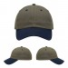 USA-made 6U Khaki-Navy Organic Twill baseball cap, virtual view, manufactured in Newark NJ