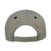 USA-made 6U Light Gray-Black Organic Twill baseball cap, back view, manufactured in Newark NJ