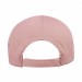 USA-made 6U Pink Organic Twill baseball cap, back view, manufactured in Newark NJ