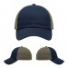 USA-made 6U Navy-Khaki Organic Twill baseball cap, virtual view, manufactured in Newark NJ
