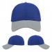 USA-made 6L Royal Blue-Light Gray Ripstop baseball cap, virtual view, manufactured in Newark NJ