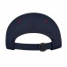 USA-made 6L Navy-Red Ripstop baseball cap, back view, manufactured in Newark NJ
