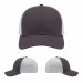 USA-made 6S Dark Gray-White Ripstop baseball cap, virtual view, manufactured in Newark NJ
