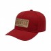 USA-made 6S Red Ripstop baseball cap, decorated view, manufactured in Newark NJ