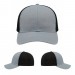 USA-made 6S Light Gray-Black Ripstop baseball cap, virtual view, manufactured in Newark NJ