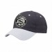 USA-made 6U Dark Gray-White Ripstop baseball cap, decorated view, manufactured in Newark NJ