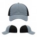 USA-made 6U Light Gray-Black Ripstop baseball cap, virtual view, manufactured in Newark NJ