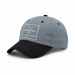USA-made 6U Light Gray-Black Ripstop baseball cap, decorated view, manufactured in Newark NJ
