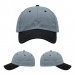 USA-made 6U Light Gray-Black Ripstop baseball cap, virtual view, manufactured in Newark NJ