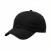 USA-made 6U Black Ripstop baseball cap, 3q view, manufactured in Newark NJ