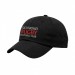 USA-made 6U Black Ripstop baseball cap, decorated view, manufactured in Newark NJ