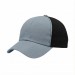 USA-made 6U Light Gray-Black Ripstop baseball cap, 3q view, manufactured in Newark NJ